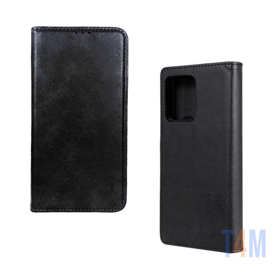 Funda Abatible de Cuero con Bolsillo Interno para Xiaomi Note 12 Pro/Note 12 Pro Plus Negro